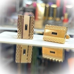 💕Beautiful Gold Tone Brushed Rectangular Cufflinks💕